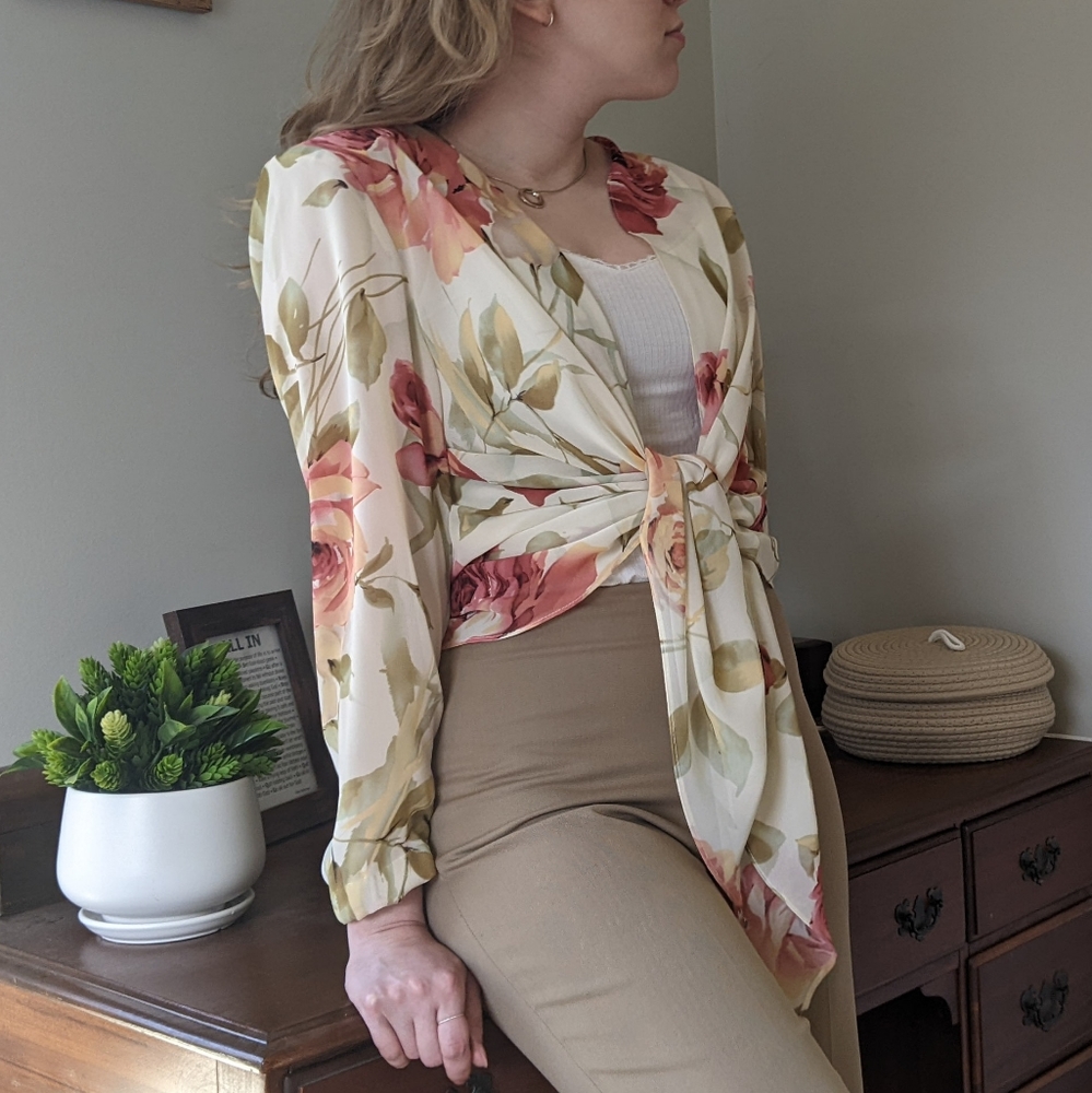 Vintage Rose Dress with Shawl - Picture 8 of 9